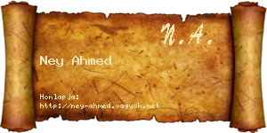 Ney Ahmed névjegykártya